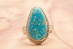 Genuine Kingman Turquoise Sterling Silver Ring